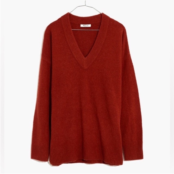 Madewell Bartlett V-Neck Pullover Sweater in Coziest Yarn - Picture 1 of 9